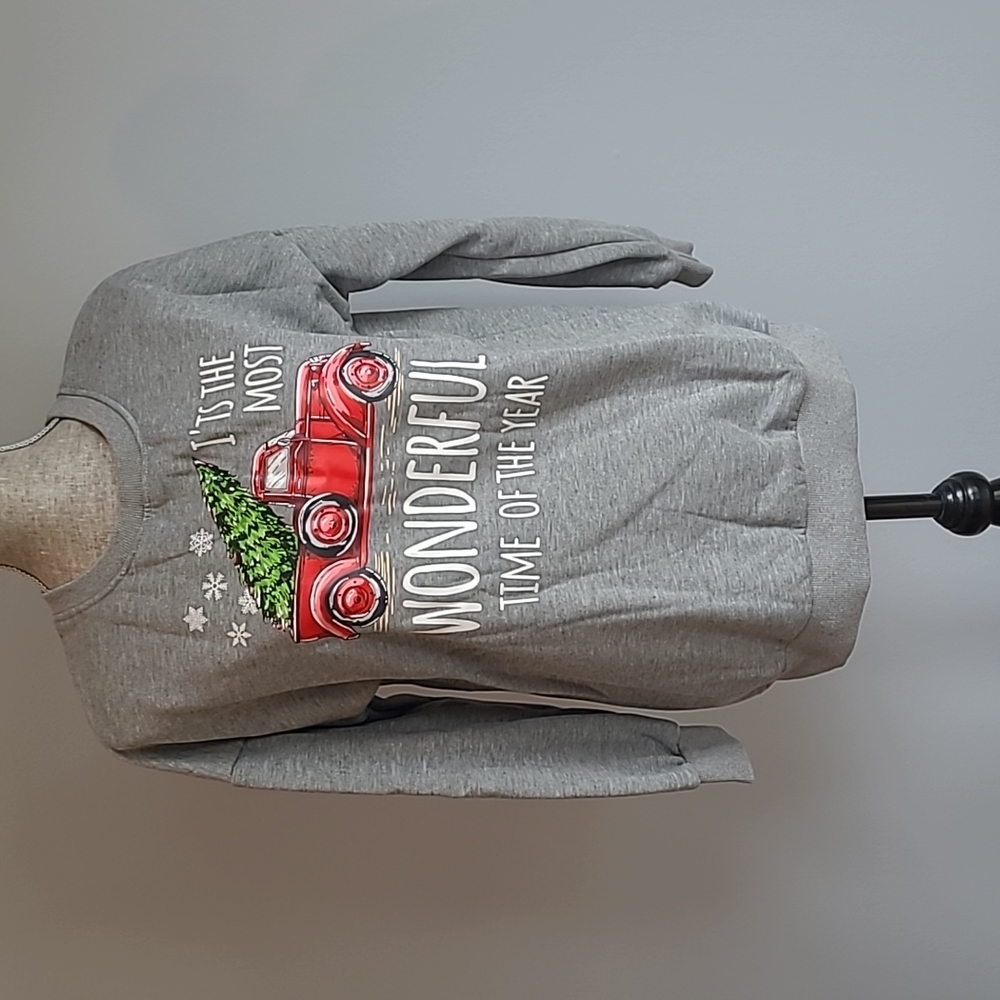 Christmas Sweatshirt It's the Most Wonderful Time of the Year Red Truck NEW